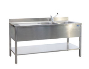LL.TC - S/steel double bowl sink + drainer 160