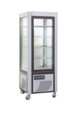 REBV.LB - Upright display for ice cream and frozen food, 4 sided glass and fixed shelves