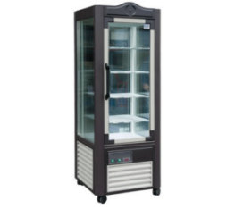 REBV.LE - Upright display for ice cream and frozen food, 4 sided glass and fixed shelves Brown