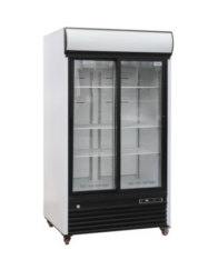 RETV.GN - Glass double door display refrigerator, sliding doors