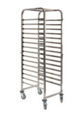 ZS.C75 - S/steel racking trolley suitable for 15 60x40 cm containers